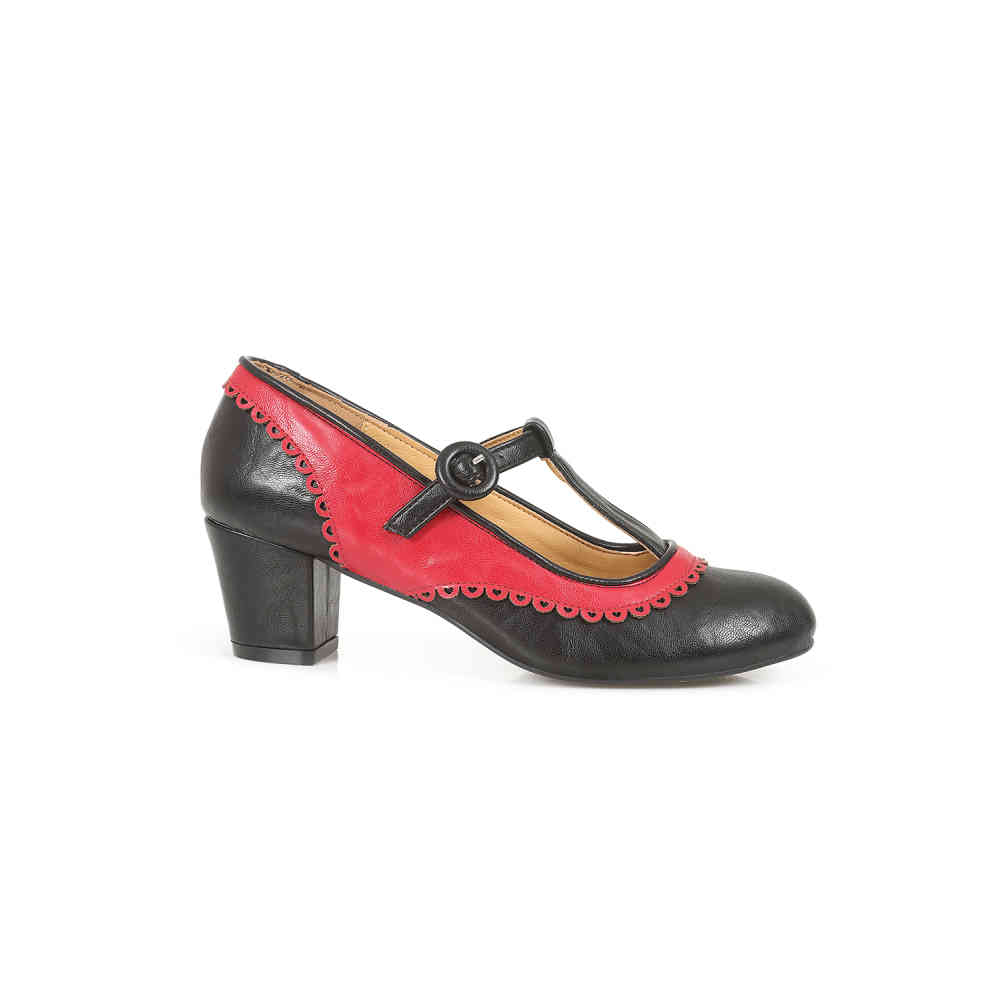 Banned - Vintage Voyager Pumps - Rood/Zwart